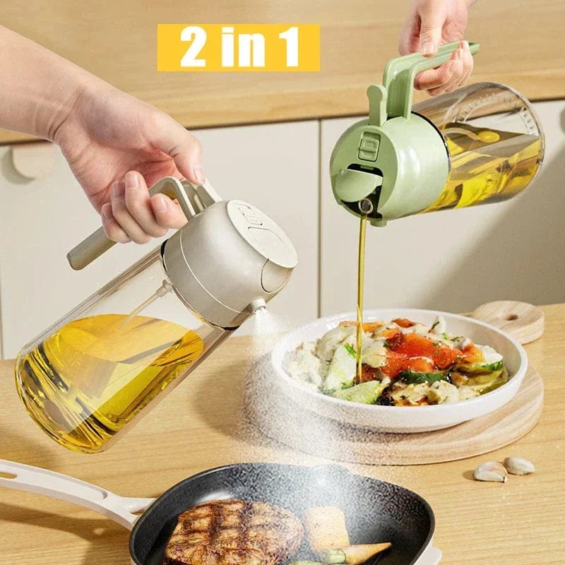 2-in-1 Oil Sprayer Bottle – Smart Spray & Pour Dispenser