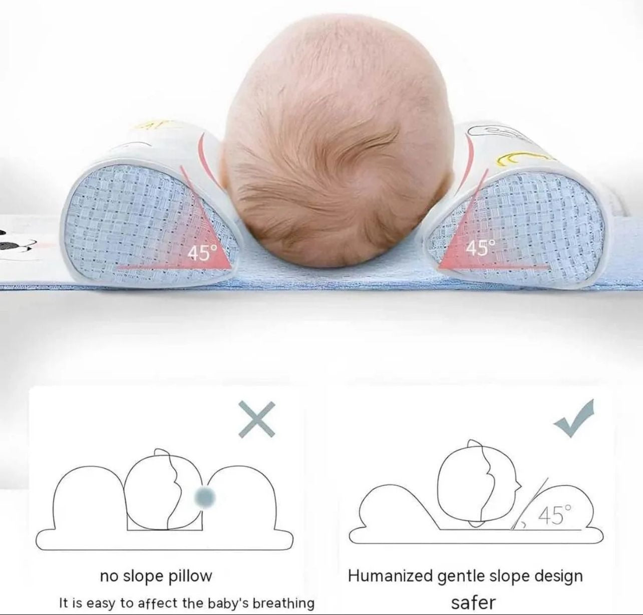 Adjustable Baby Head Shaping Pillow – Newborn Support Cushion